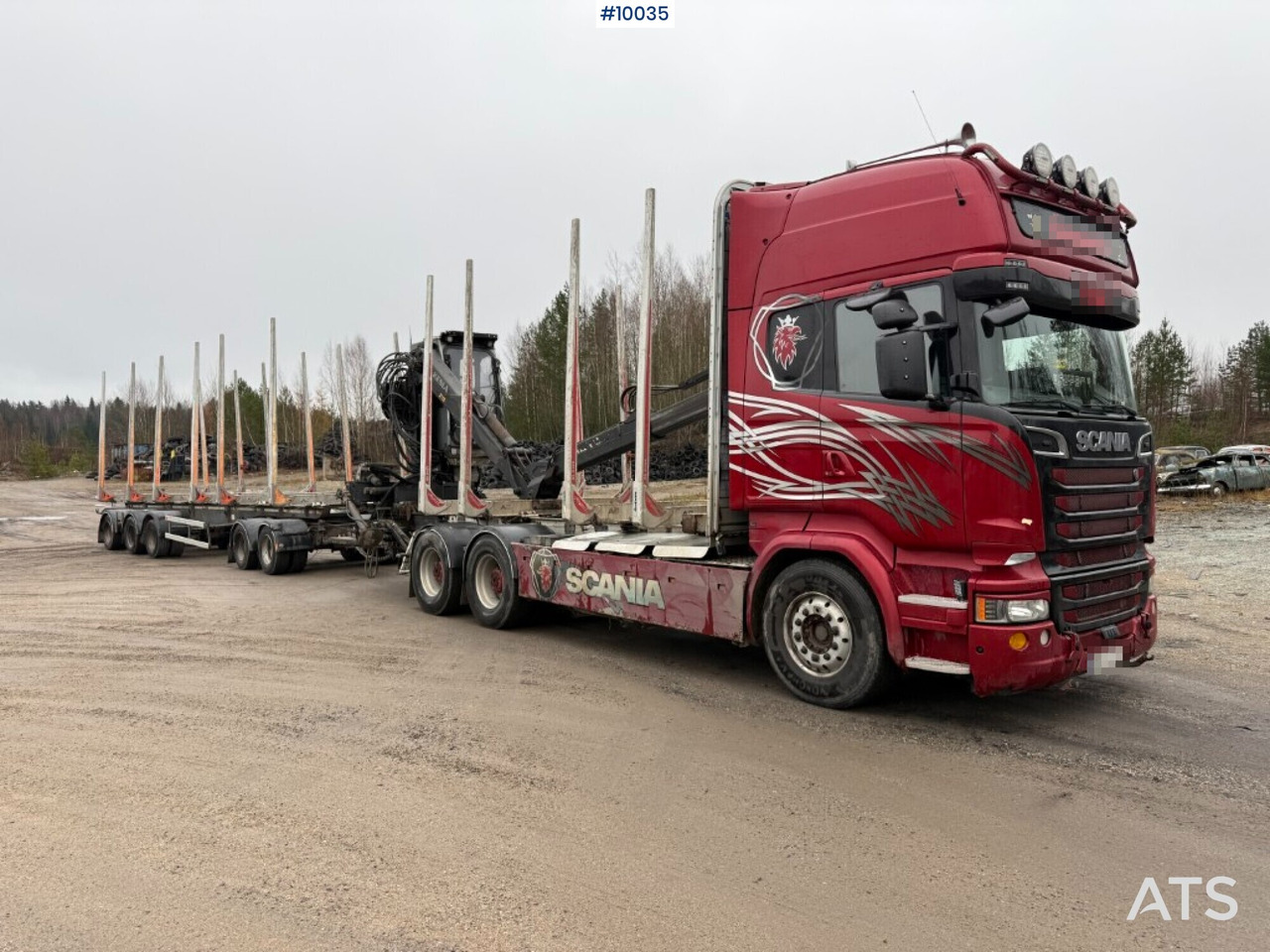Scania R730 timber truck with crane and trailer (VIDEO) - Camion forestier, Camion cu macara: Foto 2 Scania R730 timber truck with crane and trailer (VIDEO) - Camion forestier, Camion cu macara: Foto 2