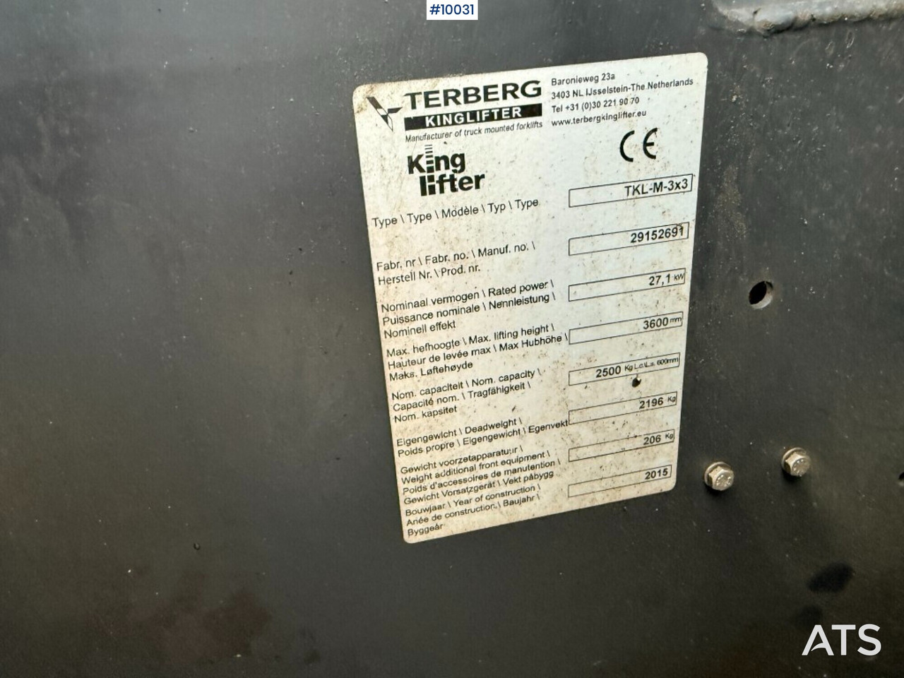 Stivuitor transportabil Truck Terberg Kinglifter TKL-M 3x3: Foto 18
