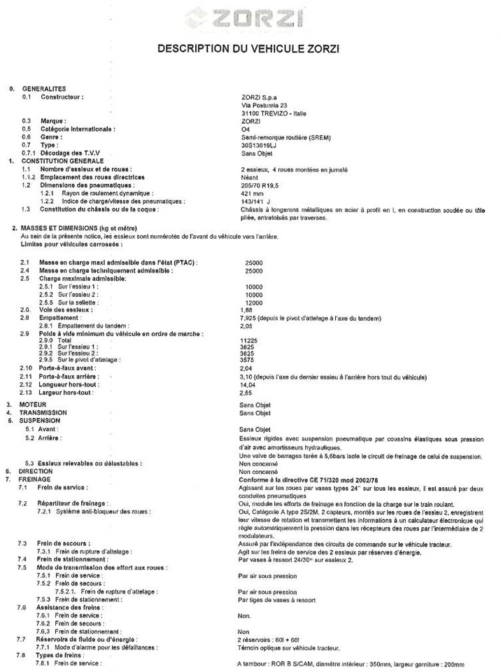 Semiremorcă transport auto Zorzi 30S13619LJ/Semi-Remorque Porte Voiture/: Foto 10 Semiremorcă transport auto Zorzi 30S13619LJ/Semi-Remorque Porte Voiture/: Foto 10