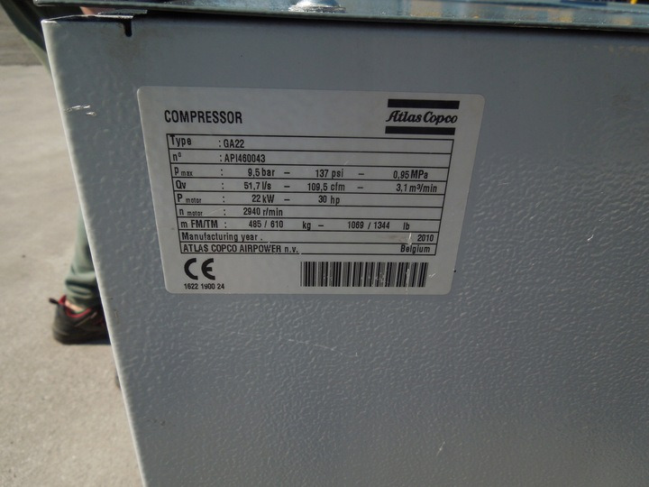 Atlas Copco GA22FF - Compresor de aer: Foto 1 Atlas Copco GA22FF - Compresor de aer: Foto 1