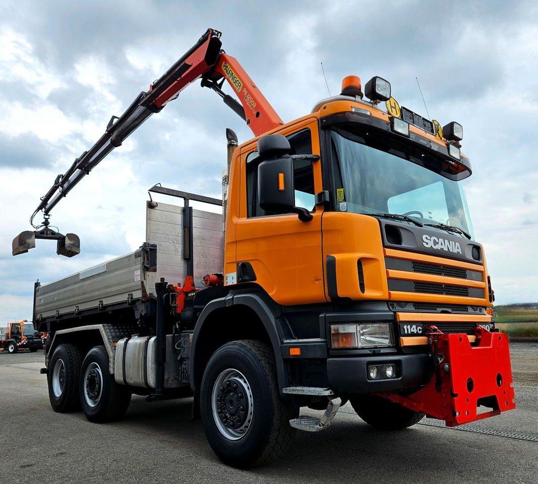 Scania P114 380 6x4-4 Palfinger PK12502 Kran Funk - Camion basculantă, Camion cu macara: Foto 1 Scania P114 380 6x4-4 Palfinger PK12502 Kran Funk - Camion basculantă, Camion cu macara: Foto 1