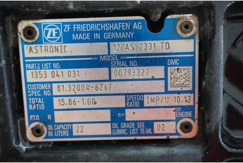 ZF 12AS2331DD+INT3  81 32004-6267 - Cutie de viteze pentru Camion: Foto 5 ZF 12AS2331DD+INT3  81 32004-6267 - Cutie de viteze pentru Camion: Foto 5