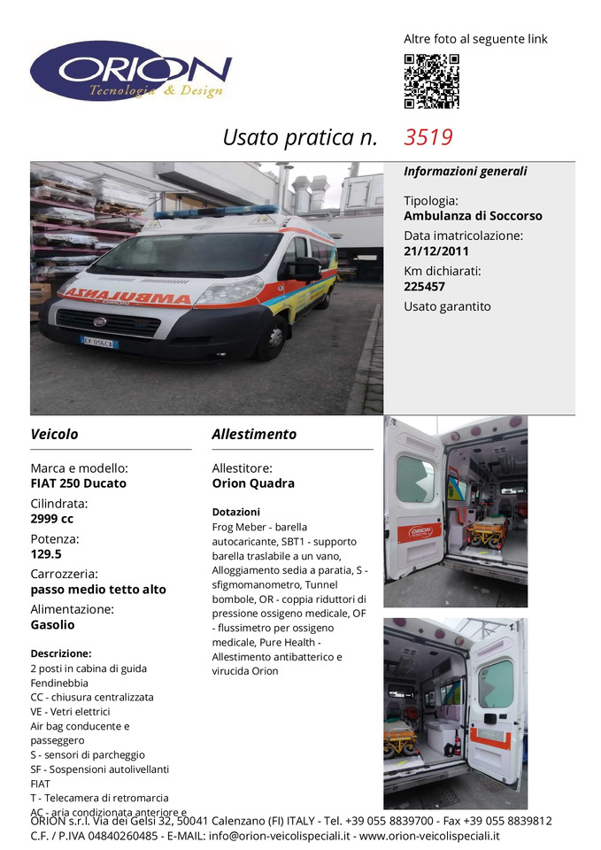 Ambulanță ORION FIAT 250 DUCATO: Foto 6 Ambulanță ORION FIAT 250 DUCATO: Foto 6
