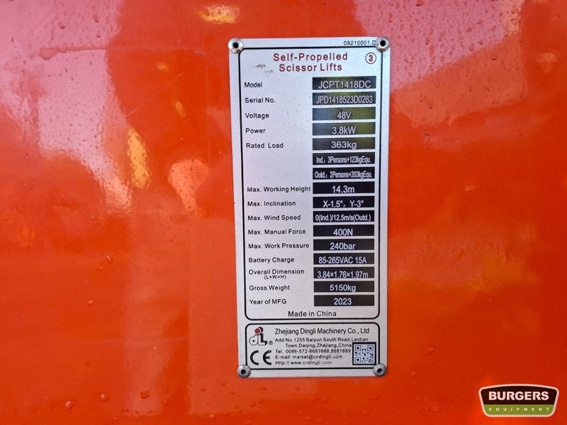 Dingli JCPT1418DC - Platforma foarfeca: Foto 5 Dingli JCPT1418DC - Platforma foarfeca: Foto 5