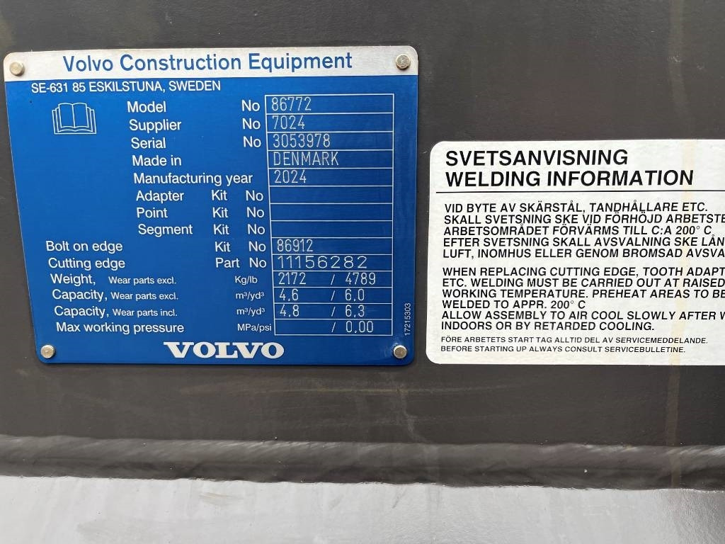 Volvo L150H L180H Ny Skopa Volvo L150 L180 Bucket - Cupă pentru Utilaje constructii: Foto 2 Volvo L150H L180H Ny Skopa Volvo L150 L180 Bucket - Cupă pentru Utilaje constructii: Foto 2