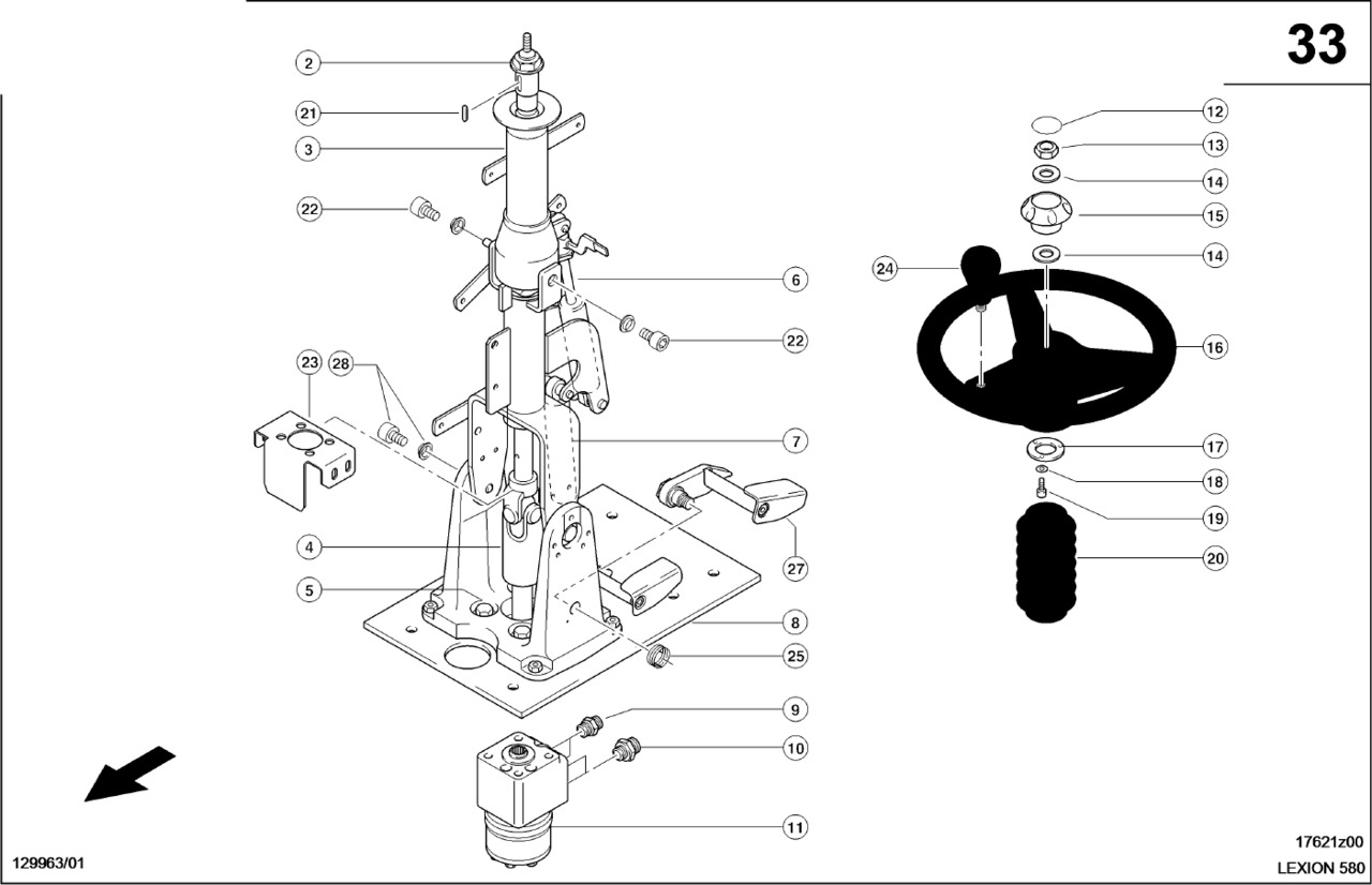 Claas Lexion 580 KOLUMNA KIEROWNICY  0005464027 (Układ kierowniczy) - Coloană de direcție pentru Utilaje agricole: Foto 1 Claas Lexion 580 KOLUMNA KIEROWNICY  0005464027 (Układ kierowniczy) - Coloană de direcție pentru Utilaje agricole: Foto 1