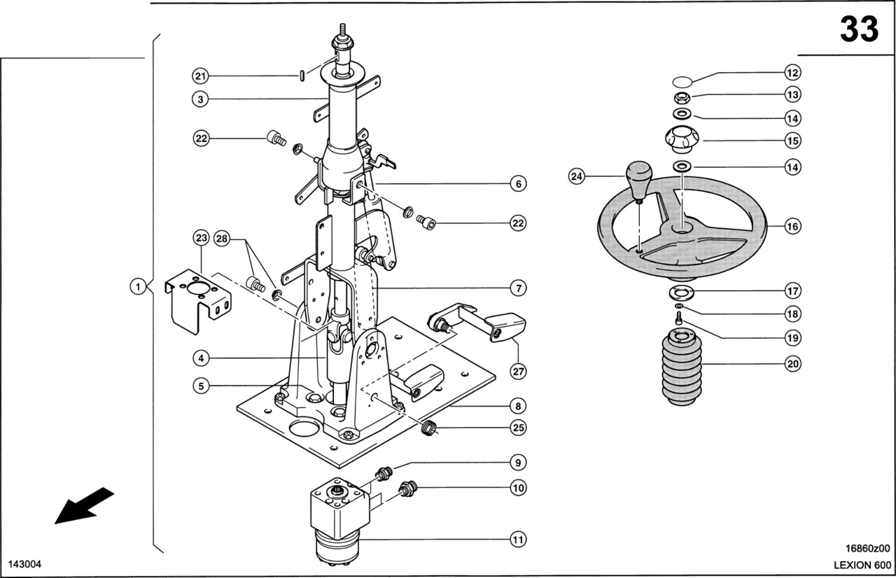 Claas Lexion 600 KOLUMNA KIEROWNICY  0005464231 (Układ kierowniczy) - Coloană de direcție pentru Combină de recoltat cereale: Foto 1 Claas Lexion 600 KOLUMNA KIEROWNICY  0005464231 (Układ kierowniczy) - Coloană de direcție pentru Combină de recoltat cereale: Foto 1