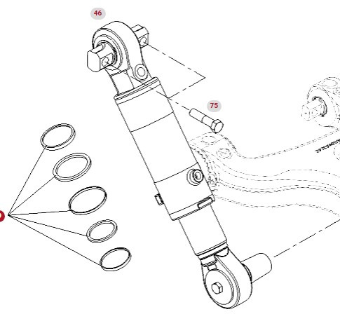 Fendt Vario 1038 1042 1046 1050 GEN 3 Siłownik Cylinder Sprężyny E530300050020 - Suspensie pentru Utilaje agricole: Foto 1 Fendt Vario 1038 1042 1046 1050 GEN 3 Siłownik Cylinder Sprężyny E530300050020 - Suspensie pentru Utilaje agricole: Foto 1