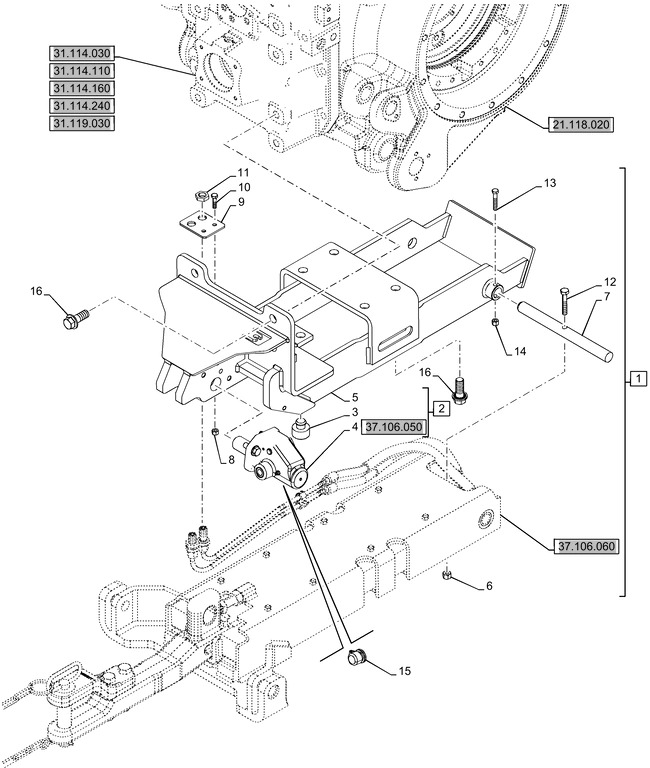 New Holland T6090 T6070 Zaczep 51627702 - Cadru/ Şasiu pentru Tractor agricol: Foto 1 New Holland T6090 T6070 Zaczep 51627702 - Cadru/ Şasiu pentru Tractor agricol: Foto 1