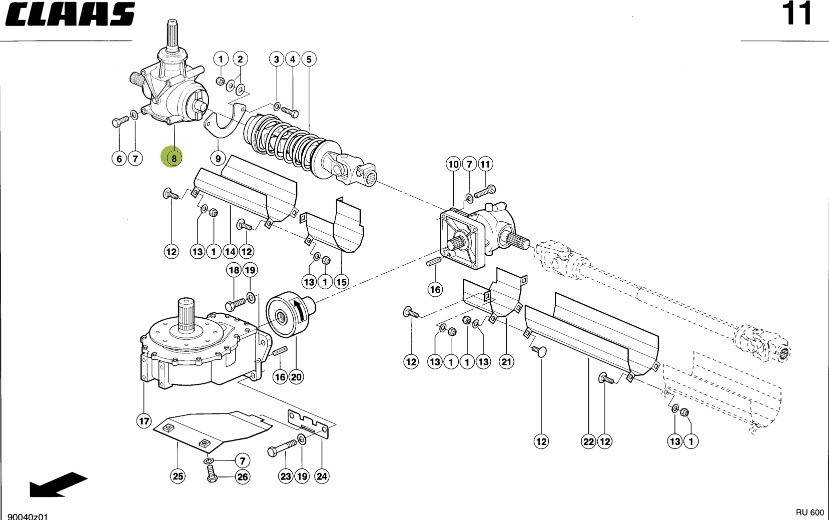 Claas RU600 - przekładnia kątowa 0009910270 - Piesă de schimb pentru Heder de recoltat porumb: Foto 1 Claas RU600 - przekładnia kątowa 0009910270 - Piesă de schimb pentru Heder de recoltat porumb: Foto 1