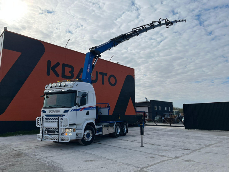 Scania G 490 6x2 HMF 5020 K6 + JIB / RETARDER - Camion platformă, Camion cu macara: Foto 1 Scania G 490 6x2 HMF 5020 K6 + JIB / RETARDER - Camion platformă, Camion cu macara: Foto 1