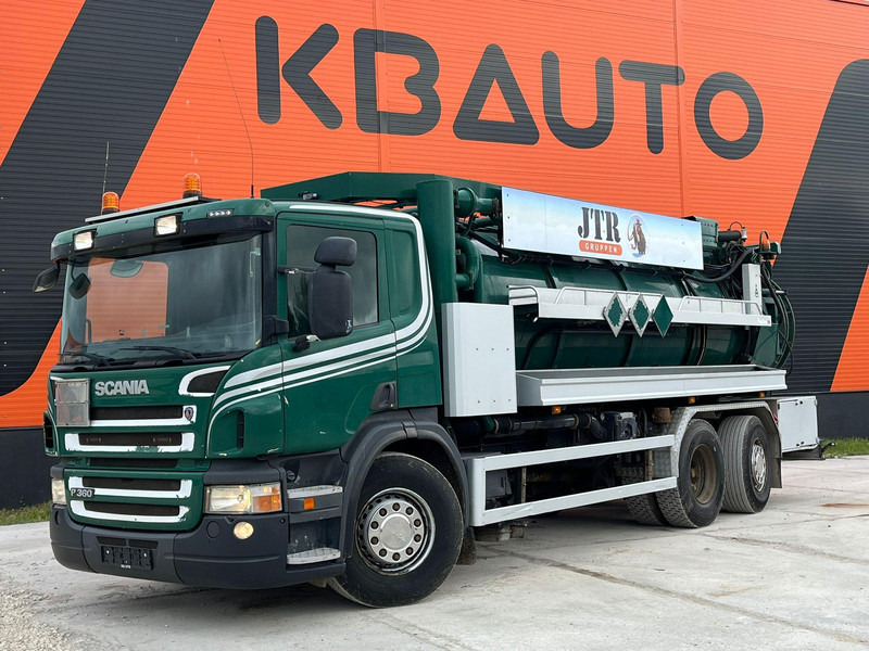 Scania P 360 6x2*4 Larsen A/S TANK 10000 l / VACUUM Vacustar W1300R / PRESSURE Uraca F716 - Maşină pentru vidanjări: Foto 1 Scania P 360 6x2*4 Larsen A/S TANK 10000 l / VACUUM Vacustar W1300R / PRESSURE Uraca F716 - Maşină pentru vidanjări: Foto 1