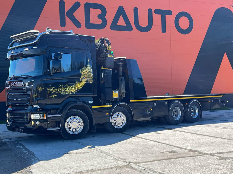 Scania R 560 8x4 PK 34002 / WINCH / FALCOM FAS 12000 / PLATFORM L=6564 mm - Camion transport auto: Foto 1 Scania R 560 8x4 PK 34002 / WINCH / FALCOM FAS 12000 / PLATFORM L=6564 mm - Camion transport auto: Foto 1