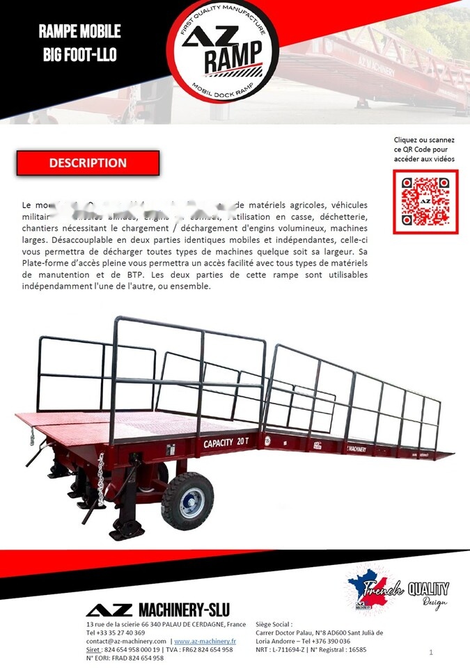 AZ RAMP KING VERSION, BIG FOOT LLO 25T mobile loading ramp - Rampă de încărcare: Foto 2 AZ RAMP KING VERSION, BIG FOOT LLO 25T mobile loading ramp - Rampă de încărcare: Foto 2