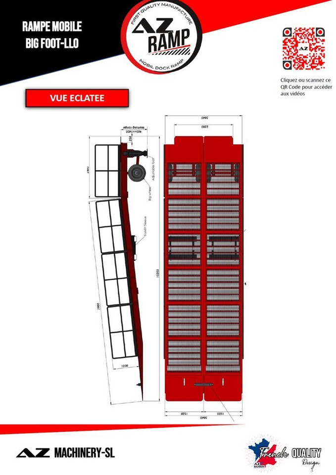 Large Mobile dock ramp, uncouplable AZ RAMP - KING VERSION, BIG FOOT L20 T-INOX - Rampă de încărcare: Foto 5 Large Mobile dock ramp, uncouplable AZ RAMP - KING VERSION, BIG FOOT L20 T-INOX - Rampă de încărcare: Foto 5