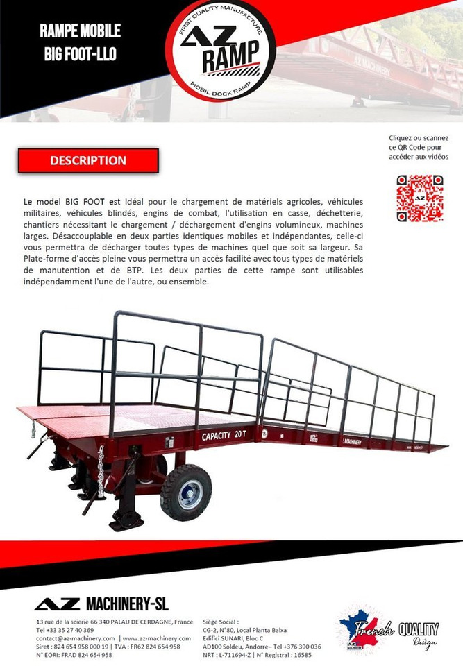 Large Mobile dock ramp, uncouplable AZ RAMP - KING VERSION, BIG FOOT L20 T-INOX - Rampă de încărcare: Foto 2 Large Mobile dock ramp, uncouplable AZ RAMP - KING VERSION, BIG FOOT L20 T-INOX - Rampă de încărcare: Foto 2