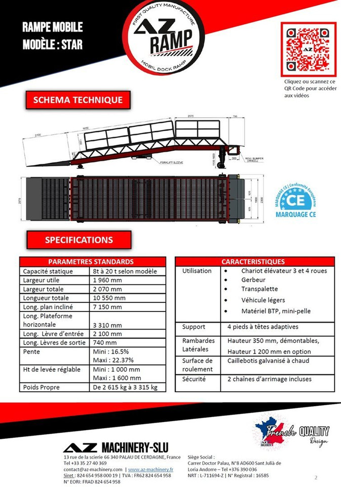 Loading Ramp with with hydraulic tilting bridge - AZ RAMP - STAR- 8T. 8 ton capacity - Rampă de încărcare: Foto 2 Loading Ramp with with hydraulic tilting bridge - AZ RAMP - STAR- 8T. 8 ton capacity - Rampă de încărcare: Foto 2
