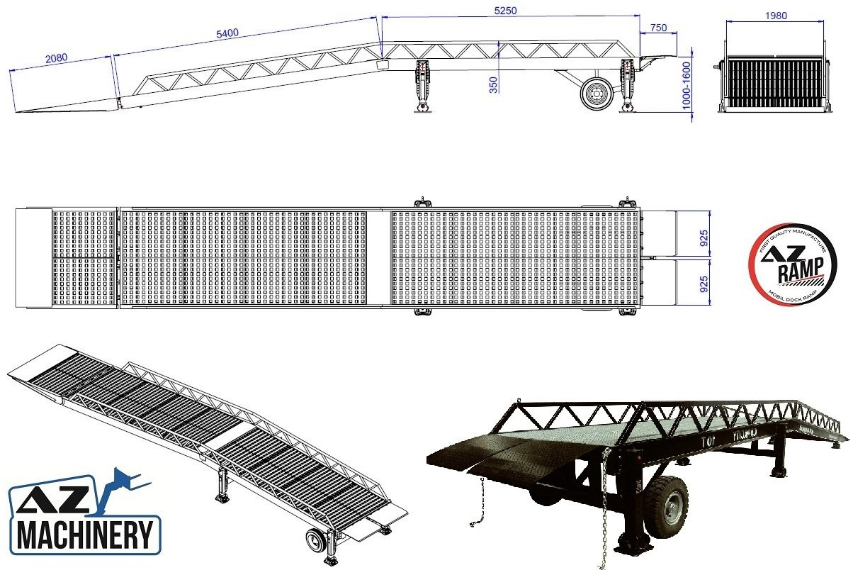 Rampă de încărcare nou Loading Ramp with with hydraulic tilting bridge -  AZ RAMP - STAR LLO- 15 T.: Foto 8