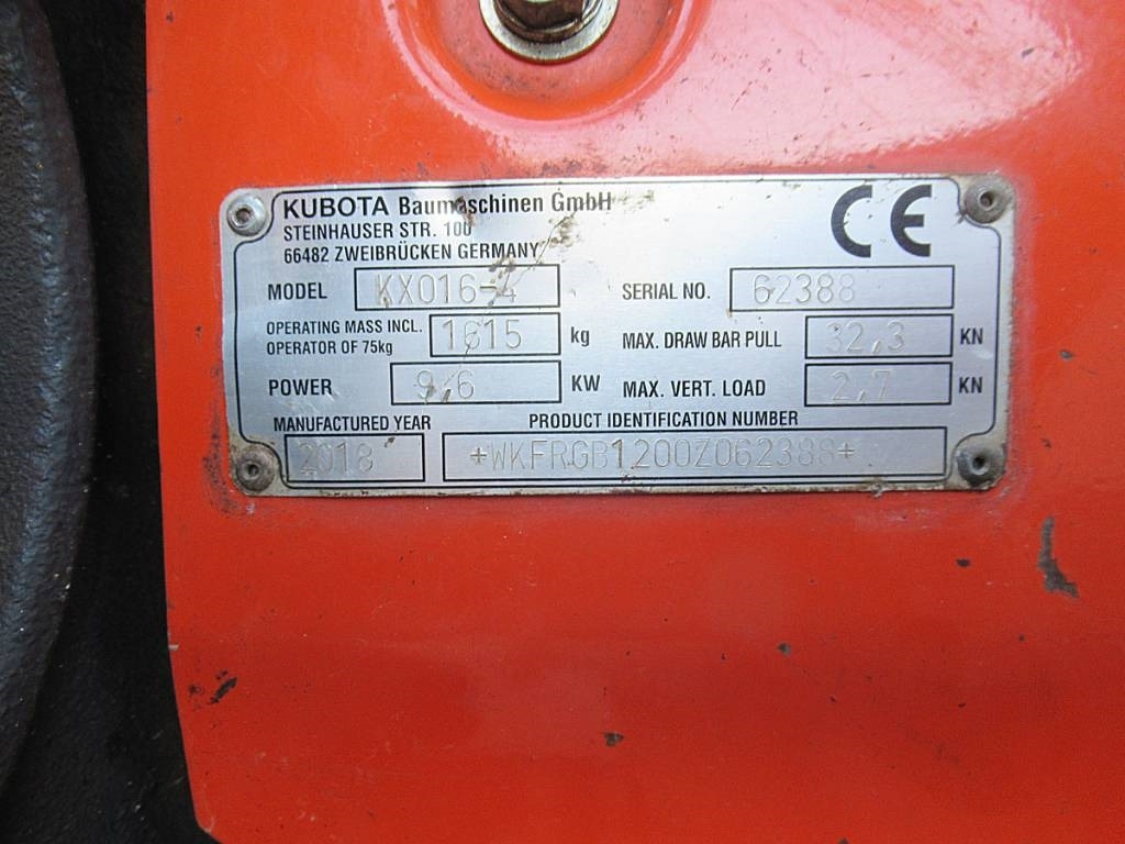 Kubota KX 016-4 neue Ketten - Mini excavator: Foto 5 Kubota KX 016-4 neue Ketten - Mini excavator: Foto 5