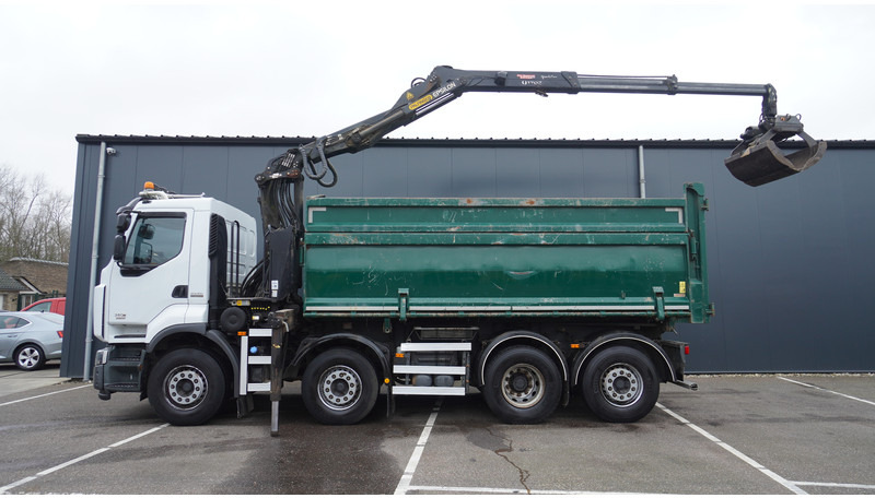 Renault PREMIUM 380 DXI 8X2/6 2 SIDE TIPPER WITH PLFINGER Q 170 Z CRANE.278.200KM - Camion cu macara: Foto 1 Renault PREMIUM 380 DXI 8X2/6 2 SIDE TIPPER WITH PLFINGER Q 170 Z CRANE.278.200KM - Camion cu macara: Foto 1