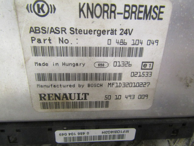 RENAULT MIDLUM DCI ABS/ASR ECU P/NO 486104049/5010453009 - Sistem electric pentru Camion: Foto 2 RENAULT MIDLUM DCI ABS/ASR ECU P/NO 486104049/5010453009 - Sistem electric pentru Camion: Foto 2