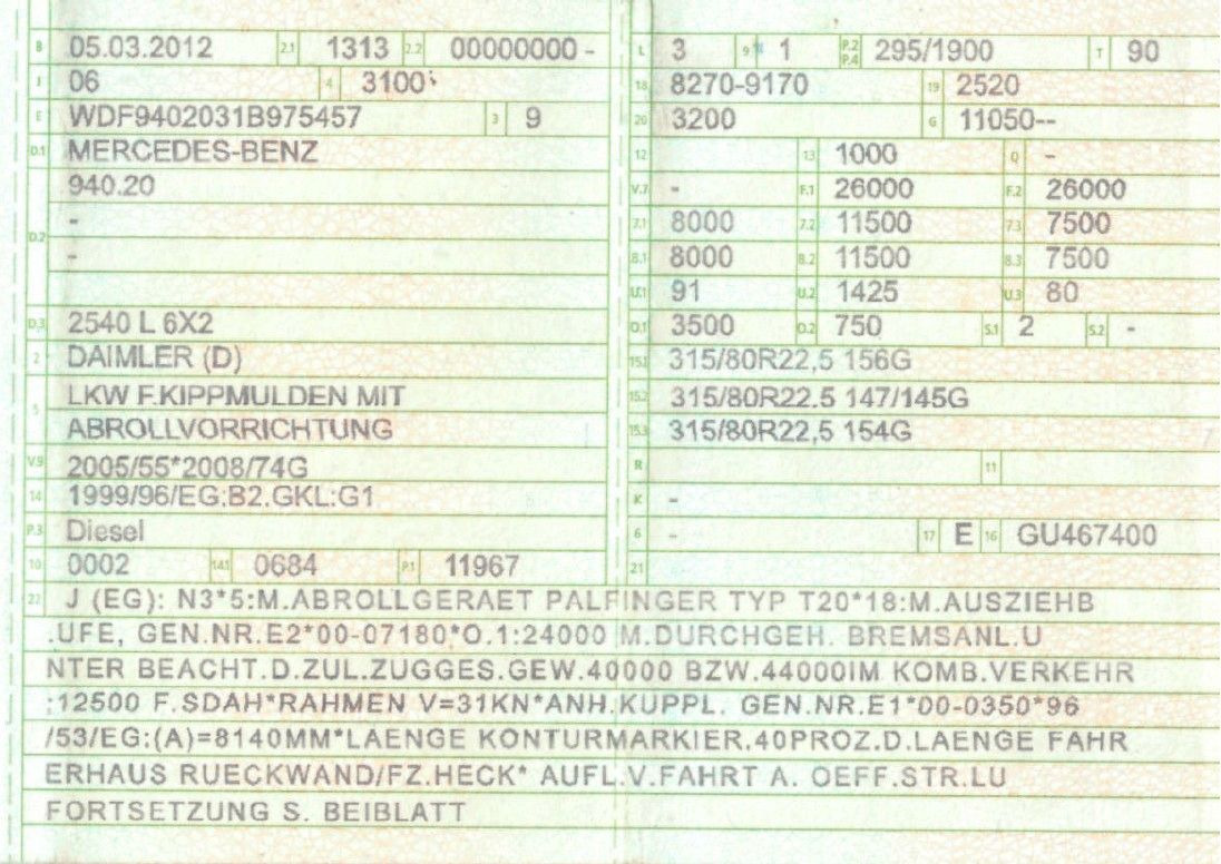 Mercedes-Benz 2540 L 6x2 Palfinger T20 mit hydr. Containerverr - Camion cu cârlig: Foto 2 Mercedes-Benz 2540 L 6x2 Palfinger T20 mit hydr. Containerverr - Camion cu cârlig: Foto 2