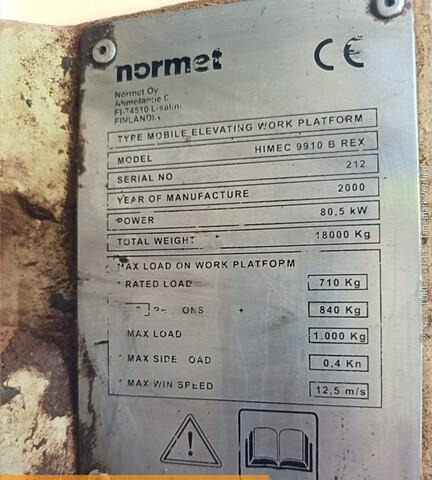 Normet Imec 9910 Brex - Nacela telescopica: Foto 3 Normet Imec 9910 Brex - Nacela telescopica: Foto 3