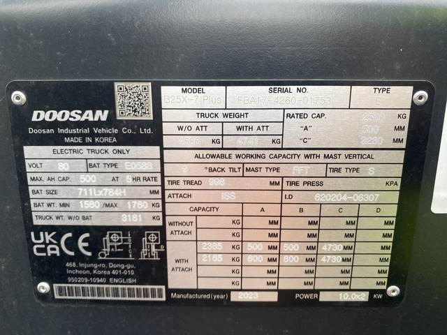 Doosan B25X-7 PLUS - Electrostivuitor: Foto 5 Doosan B25X-7 PLUS - Electrostivuitor: Foto 5