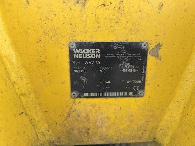 Wacker Neuson WAV60 - Placă compactoare, Ataşament: Foto 5 Wacker Neuson WAV60 - Placă compactoare, Ataşament: Foto 5