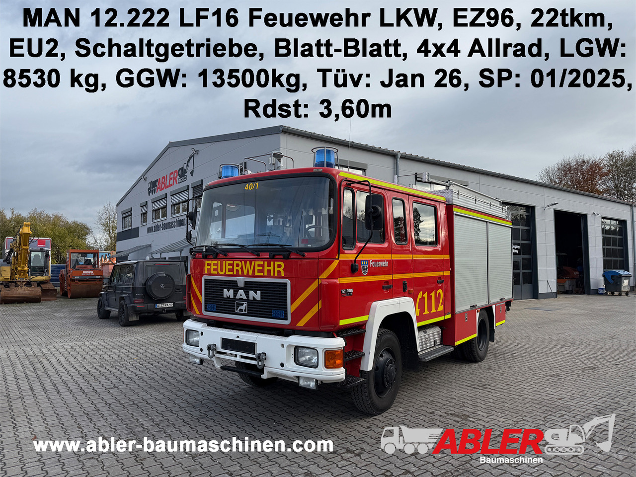 MAN 12.222 LF16 Feuerwehr-LKW - Autospeciala de stins incendii: Foto 1 MAN 12.222 LF16 Feuerwehr-LKW - Autospeciala de stins incendii: Foto 1