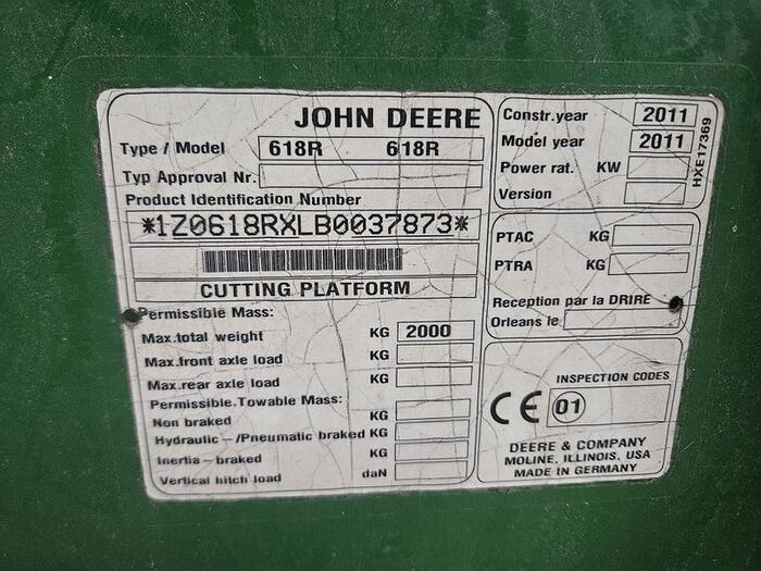 John Deere 618R - Heder: Foto 5 John Deere 618R - Heder: Foto 5