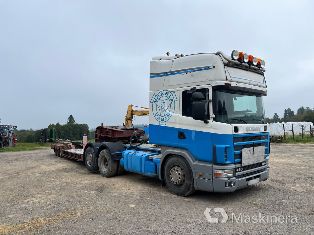 Scania R144LB6X2*4NB460 Dragbil Scania R144 med maskintrailer - Cap tractor, Semiremorcă transport auto: Foto 3 Scania R144LB6X2*4NB460 Dragbil Scania R144 med maskintrailer - Cap tractor, Semiremorcă transport auto: Foto 3