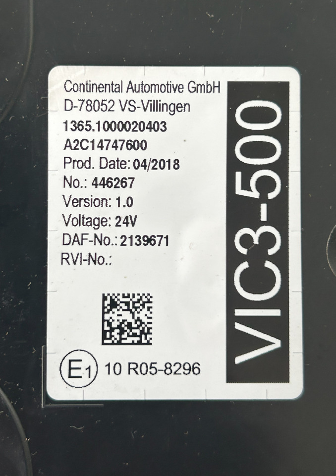 DAF XF 106 480 VIC3-500 2139671 VERSION 1.0 - Calculator de bord pentru Camion: Foto 4 DAF XF 106 480 VIC3-500 2139671 VERSION 1.0 - Calculator de bord pentru Camion: Foto 4