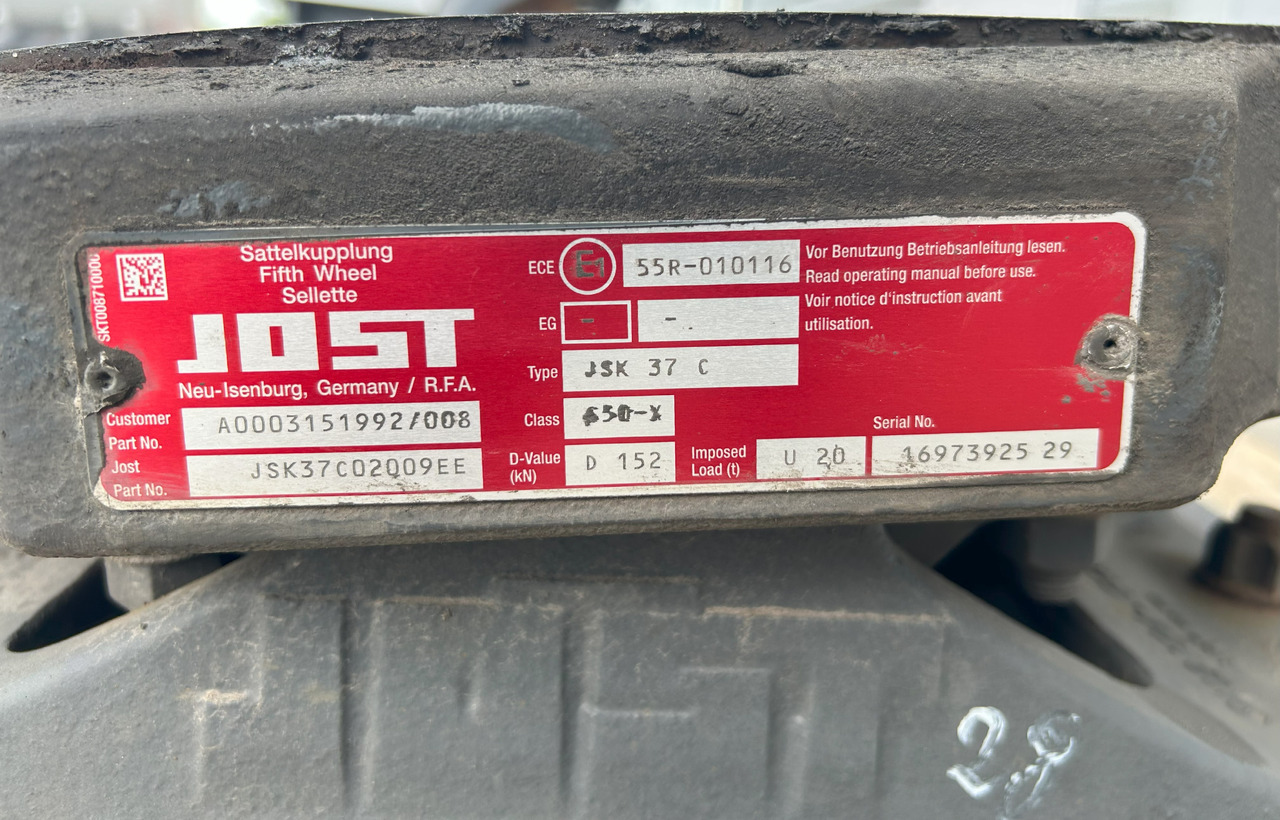 JOST JSK37C MERCEDES ACTROS MP4 - Şa cuplare pentru Camion: Foto 5 JOST JSK37C MERCEDES ACTROS MP4 - Şa cuplare pentru Camion: Foto 5