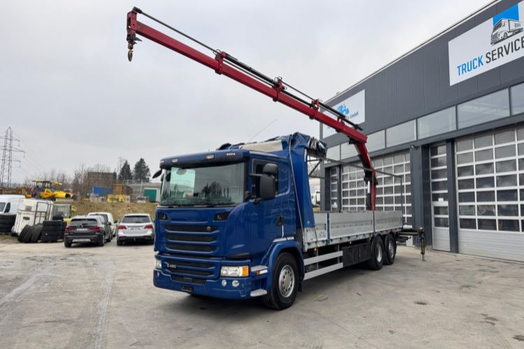 Scania G450 6x2 Hiab 122-4 - Camion cu macara, Camion platformă: Foto 5 Scania G450 6x2 Hiab 122-4 - Camion cu macara, Camion platformă: Foto 5