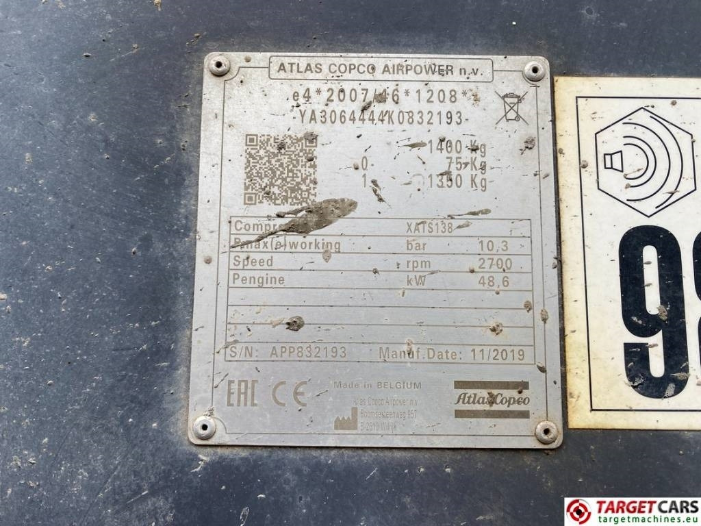 Compresor de aer Atlas Copco XATS138 Air Compressor 10,3Bar: Foto 10