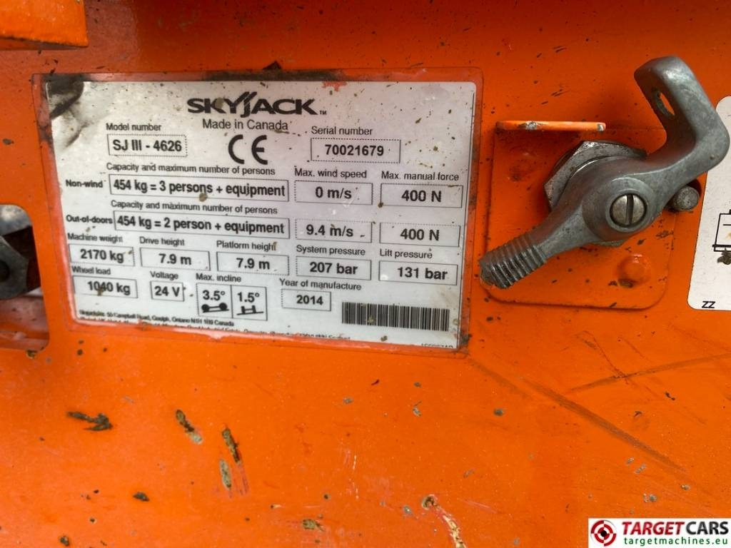 Platforma foarfeca SkyJack SJIII-4626 Electric 4626 Scissor Work Lift 990cm: Foto 10