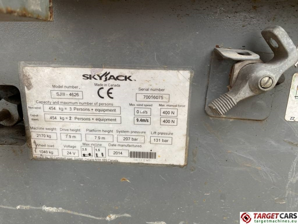 Platforma foarfeca SkyJack SJIII-4626 Electric 4626 Scissor Work Lift 990cm: Foto 10