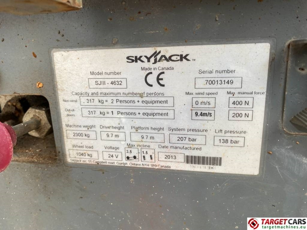 Platforma foarfeca SkyJack SJIII-4632 Electric 4632 Scissor Work Lift 1170cm: Foto 10