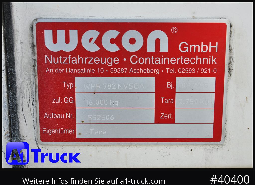 WECON WPR 782 NVSGA, Jumbo verzinkt, durchladbar - Alte utilaje: Foto 5 WECON WPR 782 NVSGA, Jumbo verzinkt, durchladbar - Alte utilaje: Foto 5