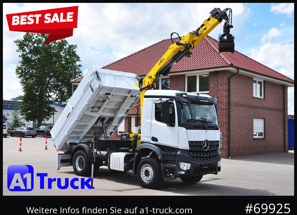 MERCEDES-BENZ Arocs 1840, Kipper + Kran,Funk Navi, KRAN faltbar - Camion cu macara, Camion basculantă: Foto 1 MERCEDES-BENZ Arocs 1840, Kipper + Kran,Funk Navi, KRAN faltbar - Camion cu macara, Camion basculantă: Foto 1