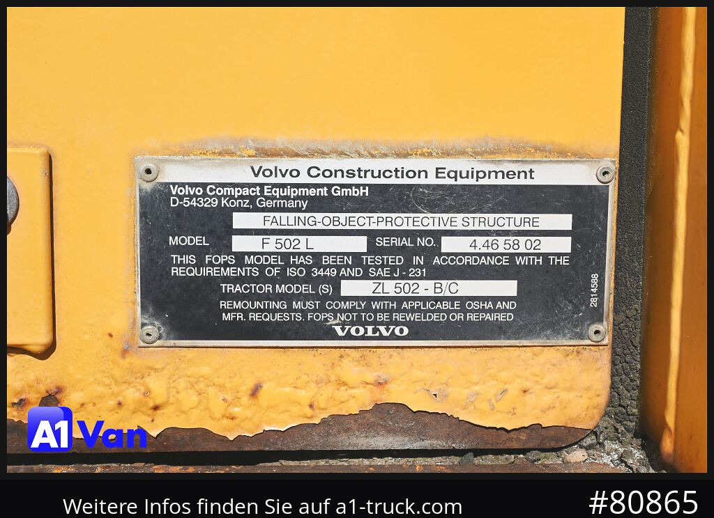 Încărcător frontal pe pneuri VOLVO Volvo  ZL 502-C: Foto 14