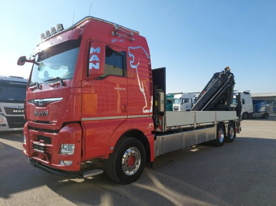 MAN TGX 26.510 BL Pritsche, Intarder, HIAB X-HIPRO 558EP-5, Alu-Felgen, Lenkachse, - Camion platformă, Camion cu macara: Foto 1 MAN TGX 26.510 BL Pritsche, Intarder, HIAB X-HIPRO 558EP-5, Alu-Felgen, Lenkachse, - Camion platformă, Camion cu macara: Foto 1