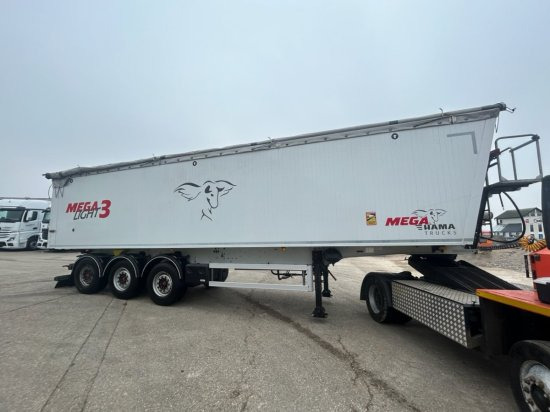 MEGA Alu-Kastenmulde 55m³, SAF-Achsen, Rollplane, Kombiklappe, Stehpodest - Semiremorcă basculantă: Foto 1 MEGA Alu-Kastenmulde 55m³, SAF-Achsen, Rollplane, Kombiklappe, Stehpodest - Semiremorcă basculantă: Foto 1