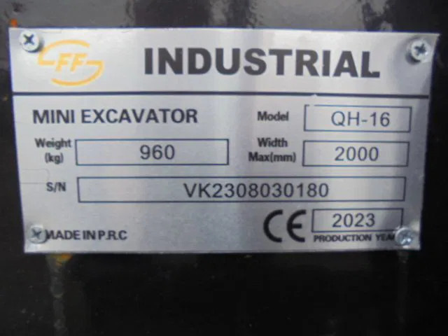 Mini excavator nou FF Industrial QH - 16 NEW: Foto 15 Mini excavator nou FF Industrial QH - 16 NEW: Foto 15