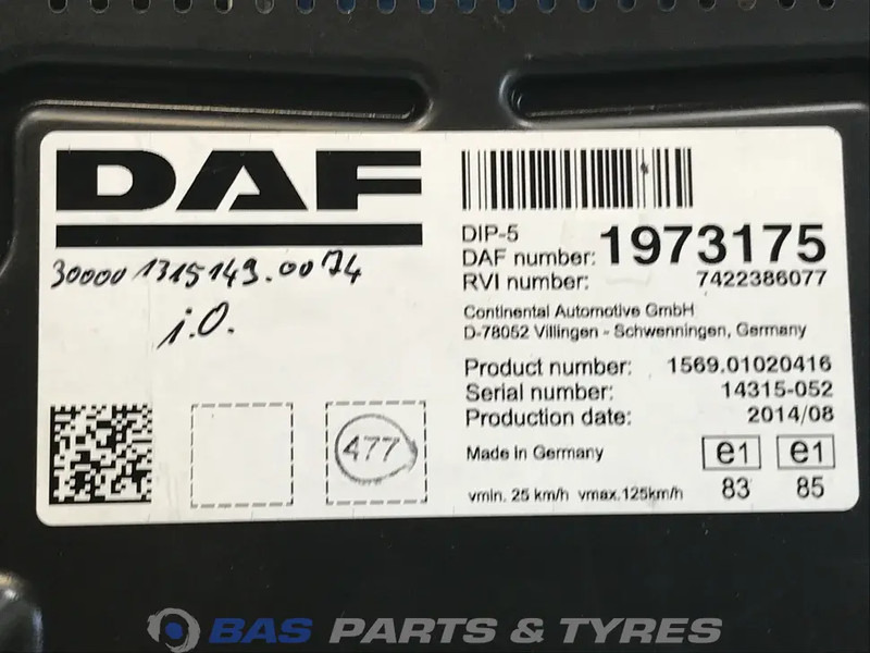 DAF LF Euro 6 Instrumentenpaneel DAF 1952905 - Tablou de bord pentru Camion: Foto 3 DAF LF Euro 6 Instrumentenpaneel DAF 1952905 - Tablou de bord pentru Camion: Foto 3