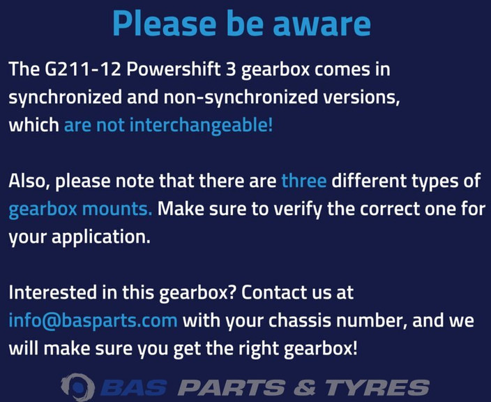 Mercedes-Benz Actros MP4 Mercedes G211-12 KL Powershift 3 Versnellingsbak A 001 260 36 00 - Cutie de viteze pentru Camion: Foto 3 Mercedes-Benz Actros MP4 Mercedes G211-12 KL Powershift 3 Versnellingsbak A 001 260 36 00 - Cutie de viteze pentru Camion: Foto 3