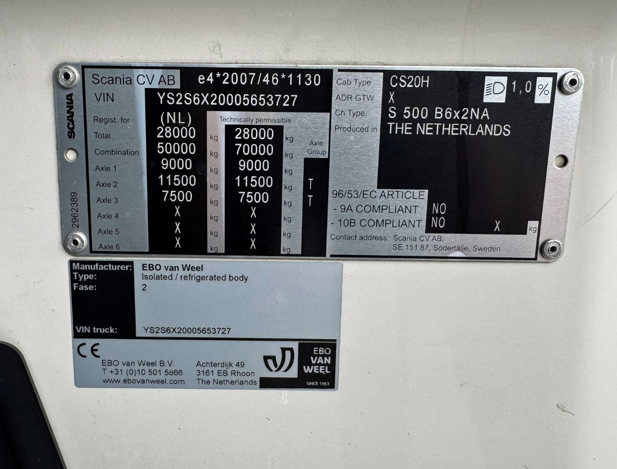 Camion frigider Scania S500 6X2 Retarder 815 x 250 x 275 CM Inside TOP Condition Holland Truck: Foto 22