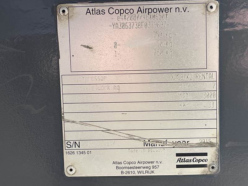 Atlas-Copco XAS 87 KD - Compresor de aer: Foto 3 Atlas-Copco XAS 87 KD - Compresor de aer: Foto 3