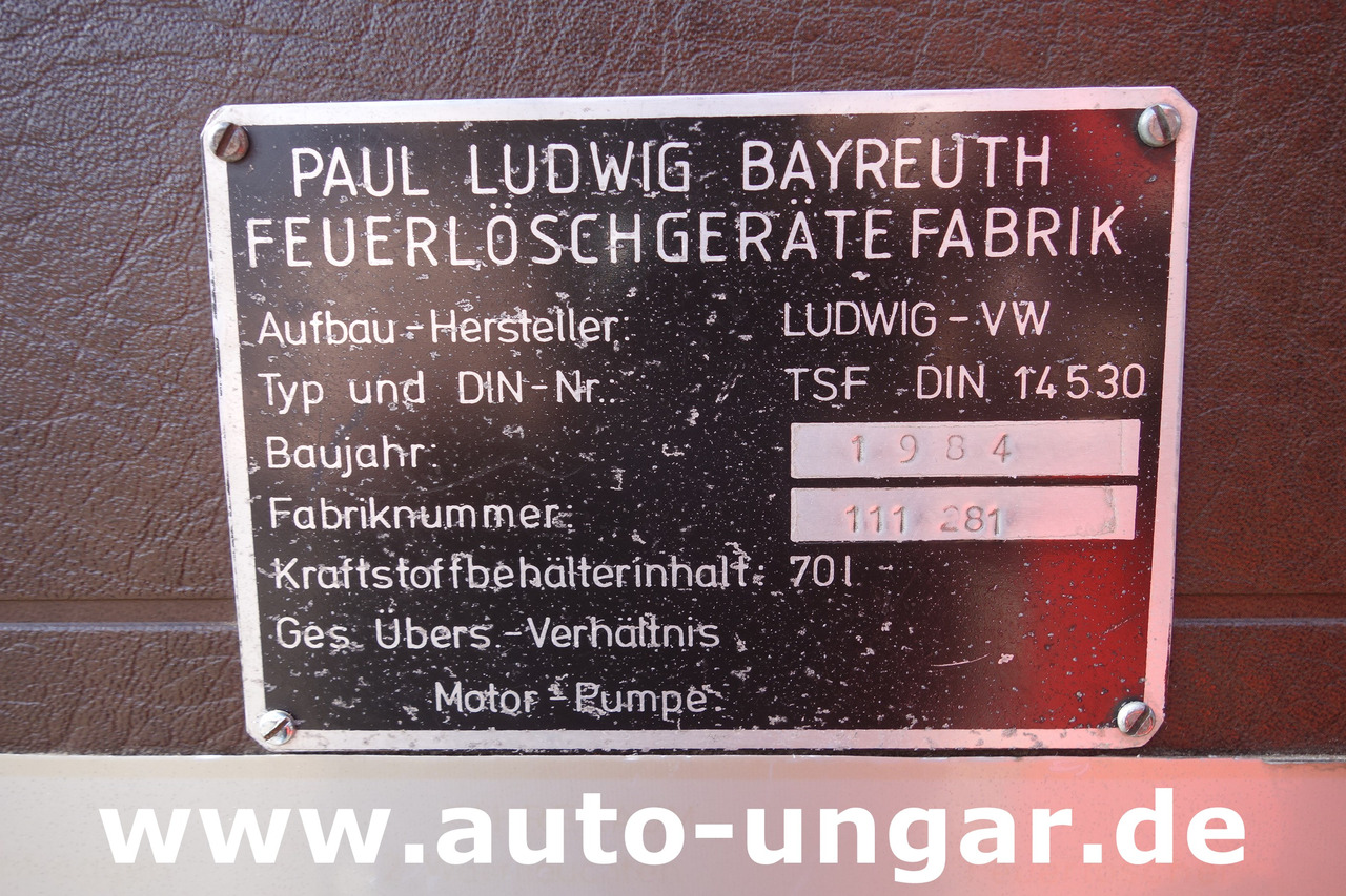 Autoutilitară compactă VOLKSWAGEN VW LT 31 Typ 281 TSF Tragkraftspritzenfahrzeug Feuerwehr: Foto 19 Autoutilitară compactă VOLKSWAGEN VW LT 31 Typ 281 TSF Tragkraftspritzenfahrzeug Feuerwehr: Foto 19